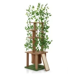 FURNIinspire Pet Tower Cat Tree With Artificial Leaves, Cat Condo And Scratching Post, Modern Cat Furniture, Brown, 19.30"*27.20"*76.80" 8 FURNIinspire Pet Tower Cat Tree With Artificial Leaves, Cat Condo And Scratching Post, Modern Cat Furniture, Brown, 19.30"*27.20"*76.80" -BlueBuffalo Sales Store GUEST 000ff226 a806 4b16 82b3 c639f1d51181
