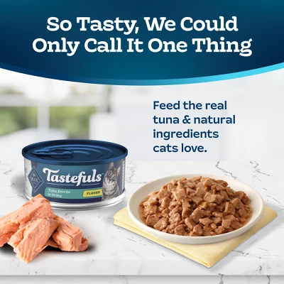Blue Buffalo Tastefuls Natural Flaked Wet Cat Food With Tuna Entrée In Gravy - 5.5oz 2 Blue Buffalo Tastefuls Natural Flaked Wet Cat Food With Tuna Entrée In Gravy - 5.5oz - Image 2