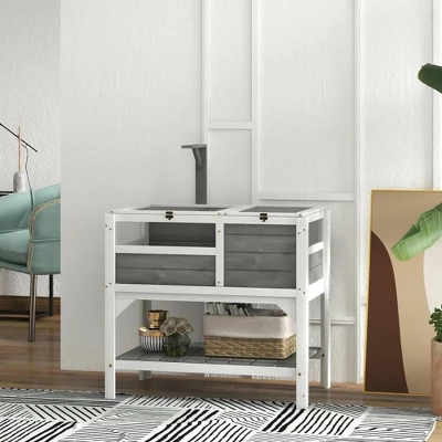 Resenkos Tortoise House, Tortoise Habitat Enclosure, Tortoise Habitat With Shelf Storage Tortoise Gift Accessory With Weather Protection, Light Gray 11 Resenkos Tortoise House, Tortoise Habitat Enclosure, Tortoise Habitat With Shelf Storage Tortoise Gift Accessory With Weather Protection, Light Gray - Image 11