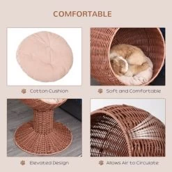 LOVMOR Handwoven Elevated Cat Bed With Soft Cushion&Cat Egg Chair Shape, Cat Basket Bed Kitty House W/ Stand, Raised Wicker Cat Bed For Indoor Cats -BlueBuffalo Sales Store GUEST 007c51b9 56c4 43a2 bea4 ddf8a578a750 2