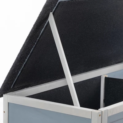 Sevobal Pet Crates And Houses, High Leg Warm Cat House With Weatherproof Roof, Durable Crate For Outdoor Or Indoor, Gray, 35.4"*21.6"*32.3" 4 Sevobal Pet Crates And Houses, High Leg Warm Cat House With Weatherproof Roof, Durable Crate For Outdoor Or Indoor, Gray, 35.4"*21.6"*32.3" - Image 4