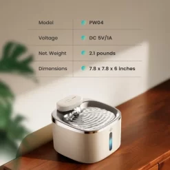 Oneisall PW04 Wireless Cat Fountain: 3.5L Stainless Steel, Battery Operated, Cordless, Rechargeable – Pet Water Dispenser (w/3 Filters) -BlueBuffalo Sales Store GUEST 023e47bb 3619 4bb9 af08 10f773860cb7