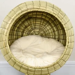 PawHut Elevated Cat Bed With Rotatable Egg Chair Pod, Cat Basket Bed With Thick Cushion, Natural Mat Grass Woven Kitty House -BlueBuffalo Sales Store GUEST 0314773b c1e6 4685 828b 74e53ae969af