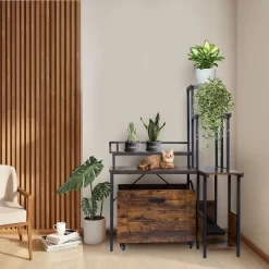 Hidden Litter Box Furniture With Flower Stand Corner Wooden Cat Washroom Pullable Carrying Tray, Pullable Cabinet -BlueBuffalo Sales Store GUEST 0324970f 3dae 4fba 9724 a435b0d8d902