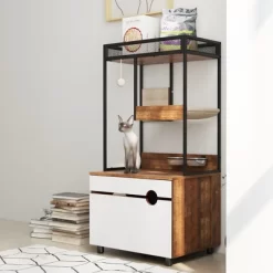 JUJABU American Design White Cat Litter Box Enclosures With Cat Tree Tower -BlueBuffalo Sales Store GUEST 039930ed 870e 448c b86f 5c0c3ccbd199