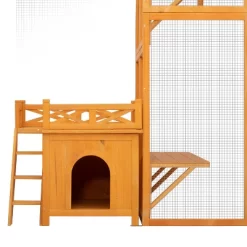 Wooden Catio Outdoor Cat Enclosure, 118" Large Cat Playhouse With Cat House, Platforms, Ramps, Cat Cage Feral Cat Shelter For Multiple Cats -BlueBuffalo Sales Store GUEST 03c0d812 3bc1 4c32 9d50 a32cce5bcae8