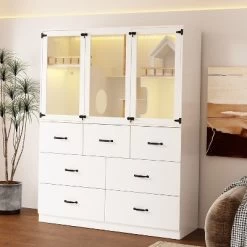 FUFU&GAGA White Multifunctional Pet Furniture Cat Cabinet With Cat Climbing Shelf Design, Creating A Comfortable Paradise And Tidy Home For Cats -BlueBuffalo Sales Store GUEST 0412e16e eced 47fb bab1 33c6da3cab62