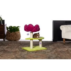 Prevue Pet Products Flower Power Cat Scratching Post, Green & Pink Fabric 7320 -BlueBuffalo Sales Store GUEST 047c08ca ce76 434f 849c bb6f936cab0b