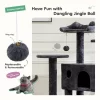 Etelifrank Tall Cat Tree With Condo And Playroom - 54-Inch Multi-Level Indoor Cat Tower