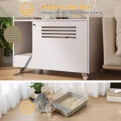 Gulches White Cat Litter Box Enclosure - Stylish Hidden Furniture With Storage & Ventilation -BlueBuffalo Sales Store GUEST 055b1cb6 bbc6 4729 9d46 772454782dbe