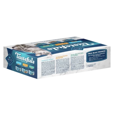 Blue Buffalo Tastefuls Natural Pate Wet Cat Food Variety Pack Chicken, Turkey & Chicken And Seafood & Tuna - 5.5oz/12ct 1 Blue Buffalo Tastefuls Natural Pate Wet Cat Food Variety Pack Chicken, Turkey & Chicken And Seafood & Tuna - 5.5oz/12ct