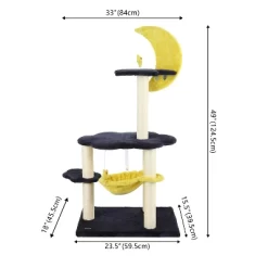 Aurora 3-Tier Modern Sisal Moon And Stars Cat Tree With Scratching Posts, Basket, And Fuzzy Bell Toys -BlueBuffalo Sales Store GUEST 0578e160 77db 4f54 9b6e b382634775c8