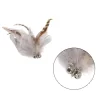 Unique Bargains Cat Feather Plaything Cat Wand Replacement Feather Fluffy Plume Gray Brown 3 Pcs