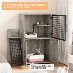 Cat Litter Box Enclosure Furniture, Hidden Double Litter Box Cabinet With Ladder, Entertaining Platform & Washroom Indoor -BlueBuffalo Sales Store GUEST 0613f502 984b 4580 9a1f 472e5aab13d0 1