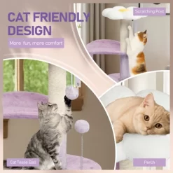 33in Cat Tree, Multi-level Cat Tower With Cat Scratching Post With Curved Perch, Cozy Cat Condo, Padded Top Bed For Kittens And Indoor Cats, Purple -BlueBuffalo Sales Store GUEST 069d96ea cdaa 467e 91f1 821fa6cd6bbd