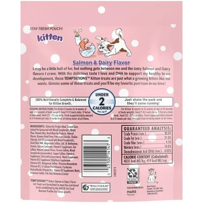 Temptations Salmon And Milk Flavor Crunchy Kitten Treats - 6.3oz 1 Temptations Salmon And Milk Flavor Crunchy Kitten Treats - 6.3oz
