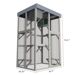 GDFStudio Vincent Outdoor 70.5" Wooden Cat Enclosure With 6 Jumping Platforms And 2 Napping Houses 8 GDFStudio Vincent Outdoor 70.5" Wooden Cat Enclosure With 6 Jumping Platforms And 2 Napping Houses -BlueBuffalo Sales Store GUEST 06fb3f21 b749 4703 8437 fc4b02d97850