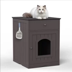 KWPZQEB Wooden Pet House Cat Litter Box Enclosure With Drawer, Hidden Wooden Washroom Litter Box, Cat House Side End Table Nightstand -BlueBuffalo Sales Store GUEST 072543a3 f9f7 412e 9d75 1fb383338240 1