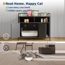 Cat Litter Box Enclosure With Metal Frame And Dual Storage Shelves 11 Cat Litter Box Enclosure With Metal Frame And Dual Storage Shelves -BlueBuffalo Sales Store GUEST 07280f26 7d4b 49c3 8b8c da6249dcc53a 1