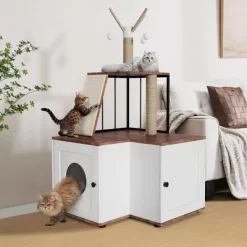 Modern 2-in-1 Cat Tree And Litter Box Enclosure With Odor-Resistant Surfaces, Multi-Level Tower, Durable Climbing Posts, Removable Pompom Sticks 15 Modern 2-in-1 Cat Tree And Litter Box Enclosure With Odor-Resistant Surfaces, Multi-Level Tower, Durable Climbing Posts, Removable Pompom Sticks -BlueBuffalo Sales Store GUEST 075b3e9d 3ebc 4e10 b3ec f574ad0aff9f