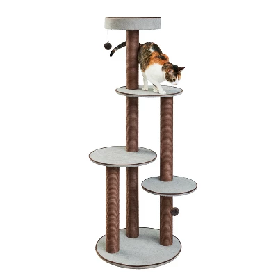 Two By Two Bloomfield - Gray Scratching Post Cat Furniture - 59.3 In. Tall 15 Two By Two Bloomfield - Gray Scratching Post Cat Furniture - 59.3 In. Tall - Image 15