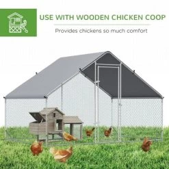 Resenkos Rabbit Hutch, Duck Cage Hutch,Chicken Coop,Large Chicken Coop Metal Chicken Run With Waterproof And Anti-UV Cover Silver -BlueBuffalo Sales Store GUEST 07c280aa e599 48a5 8ac1 98eb1e5e32af