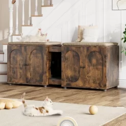 Cat Litter Box Enclosure, 55.1" Double Hidden Litter Cabinet For 2 Cats, Indoor Cat House -BlueBuffalo Sales Store GUEST 07ed2898 a586 488f 80cd 6f12e1cc47a9