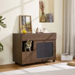 Furniture Style Cat Litter Box House,Sidetable With Storage,Convenient Flip Up Door For Cats-Maison Boucle -BlueBuffalo Sales Store GUEST 082503a2 1519 4886 bff2 7f7974324a3d