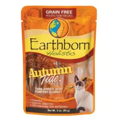 Earthborn Holistic Autumn Tide With Tuna & Pumpkin Gravy Grain-Free Wet Cat Food Pouches - (3 Oz) Pack Of 24