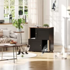 Cat Litter Box Enclosure For 2 Cats, Double Hidden Litter Box Furniture Cabinet With 2 Scratch Mat And Scratch Post -BlueBuffalo Sales Store GUEST 088267e4 f6c7 4822 a461 0de688e762c6