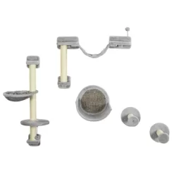 SKYONE Cat Wall Furniture Set: Hammock, Perches, Ladder, Scratching Post - Plush Multi-Level -BlueBuffalo Sales Store GUEST 088b9adb 76dc 4305 b43d 2ad3472514aa