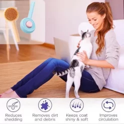 BABYYER Cat Grooming Brushes, Pet Hair Cleaner Brush, Pet Massage Brushes For Cats Dogs With Self-Cleaning Button,for Removing Tangles Loose Fur -BlueBuffalo Sales Store GUEST 08c8e2c5 9569 4165 8e87 1cecaba0b878