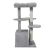 Lyngins Modern Double Level Cat Tree,Cat Tower Cat Condo Posts Kitty Pet Play House For Indoor,Gray
