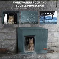 JOEJOY Waterproof Outdoor Cat House With Heating Pad, Sturdy & Safe Pet Shelter For Cats, Easy To Carry Heated Cat House For Outdoor Use -BlueBuffalo Sales Store GUEST 090e863d 70bf 4b8e 8875 2869a82b542d