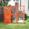 AZL1 Life Concept Pet Crates And Houses Outdoor Cat Enclosure, 4-Tier Window Design, Weatherproof Roof, Orange, 76.18"*33.46"*70.08"