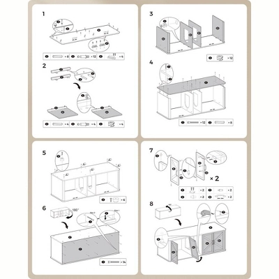 Feandrea Double Cat Litter Box Enclosure, Cat Litter Box Furniture Hidden, Front Entry, Cat House, Side End Table, TV Stand 6 Feandrea Double Cat Litter Box Enclosure, Cat Litter Box Furniture Hidden, Front Entry, Cat House, Side End Table, TV Stand - Image 6