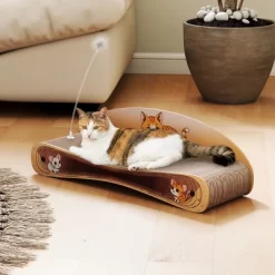 2-in-1 Reversible Cardboard Cat Scratcher Bed And Lounger, Durable Curved Scratching Pad For Indoor Cats -BlueBuffalo Sales Store GUEST 099e1e6e 6bd7 4917 a207 7ca1e331b2da