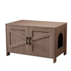 KWPZQEB Cat Litter Box Enclosure, Wooden Cat Washroom Furniture With Barn Door, Hidden Kitty Litter Box Cabinet, Pet House, Fit Most Of Litter Box -BlueBuffalo Sales Store GUEST 0a348da4 e75b 45d3 8934 5385f3140b5e 1