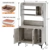 Large Cat Litter Box Enclosure Furniture With 3 Open Shelves And Storage Cabinet, Farmhouse Cat House Washroom