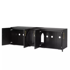 Whizmax 55" Large Cat Litter Box Enclosure For 2 Cats, Hidden Cat Litter Box Furniture With Double Room And Cushion, Wooden Kitty Litter Box Cabinet -BlueBuffalo Sales Store GUEST 0b858548 2e34 433d bd2c aae8d9be2e18