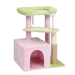 Angel Sar 27.5'' Cat Tree With Condo & Scratching Post, Multi-Level Cat Tower With Pad, Padded Bed For Kittens And Indoor Cats, Pink -BlueBuffalo Sales Store GUEST 0bc9b1f8 0ee1 41d7 976e a2aee984d621