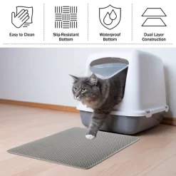 PETMAKER 24x15-Inch Double-Layer Waterproof Cat Litter Mat (Gray) -BlueBuffalo Sales Store GUEST 0c499f2e eb26 4435 b9ad e2d4d7d91065