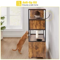 Aivituvin Wooden 3-Story Cat Condo With Litter Box Enclosure| Strong Iron Frame-AIR102 /102-I -BlueBuffalo Sales Store GUEST 0c4e45f5 e44c 4fae bedc b174cba3451f