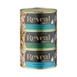 Reveal Pet Food Limited Ingredient Canned Variety Of Fish & Tuna Flavors In Broth Grain Free Wet Cat Food - 2.47oz/12ct