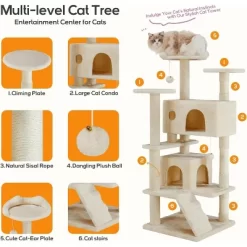 MyDepot Cat Climbing Frame 54 Inch Cat Tower With Scratching Post, Cat Playhouse, Cat Condo -BlueBuffalo Sales Store GUEST 0c7de87d 5302 4809 aa4a 79b1b3efca91