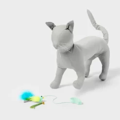 Hanging Teaser Bird With Bells Cat Toy - Blue - Boots & Barkley™