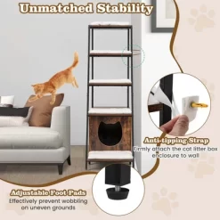 Petsite Large Cat Litter Box Enclosure 2-in-1 Hidden Cat Washroom Furniture With Storage White/Brown -BlueBuffalo Sales Store GUEST 0d711687 6952 4922 b695 ebe6505619a0