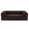 FurHaven Faux Fleece & Chenille Memory Foam Sofa Dog Bed
