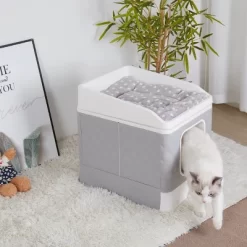 Artloge Jumbo 2 In 1 Enclosed Self Cleaning Cat Litter Box Kitten Tray Toilet Cabinet With Litter Scoop & Cushion Mat For Kittens Furniture -BlueBuffalo Sales Store GUEST 0d9cc87a 39c1 47f7 91f9 f21526302a3e