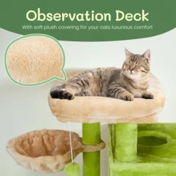 33" Cat Tree Cat Tower For Indoor Cats, Cat Activity Center Play House With Large Padded Perch, Hammock Scratching Posts & Dangling Ball Green -BlueBuffalo Sales Store GUEST 0dc52615 e28b 4c41 8851 a5836c618f0d